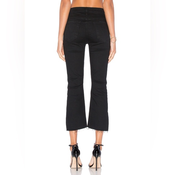 NWT - MOTHER Insider Crop Step Fray Jeans Black Not Guilty Size 26 - Picture 3 of 6